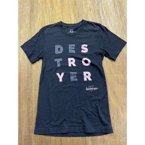 Destroyer Graphic Tee Black Pink 100% Cotton Men's Small